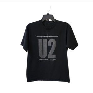 U2 Dragon Lady Black T-Shirt No Size Tag Fits Like Medium